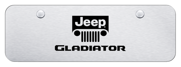 Jeep Gladiator Name and Logo Mini Plate - Laser Etched Brushed License Plate - PL.GLADNL.ESM