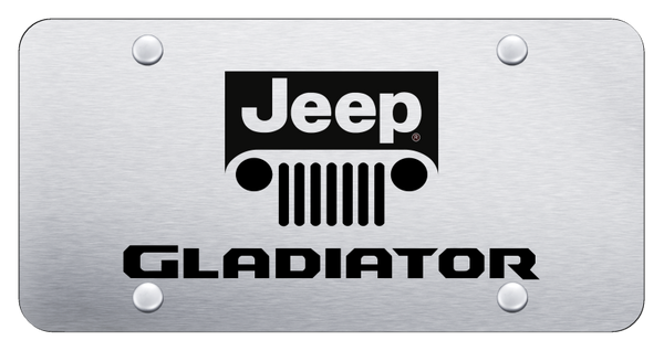 Jeep Gladiator Name and Logo License Plate - Laser Etched Brushed License Plate - PL.GLADNL.ES