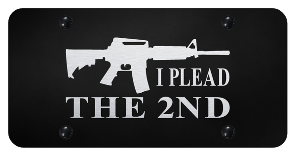 I Plead the Second License Plate - Laser Etched Black License Plate - PL.IPT2.EB