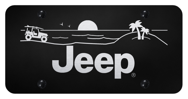 Jeep Jeep Beach License Plate - Laser Etched Black License Plate - PL.JEEB.EB