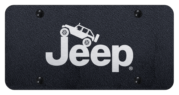 Jeep Jeep Climbing License Plate - Laser Etched Rugged Black License Plate - PL.JEEC.ERB