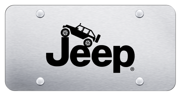 Jeep Jeep Climbing License Plate - Laser Etched Brushed License Plate - PL.JEEC.ES