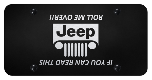 Jeep Jeep Grill (Roll) License Plate - Laser Etched Black License Plate - PL.JEEGR.EB