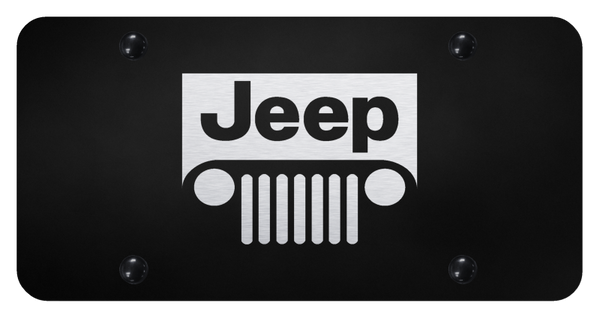 Jeep Jeep Grill License Plate - Laser Etched Black License Plate - PL.JEEG.EB