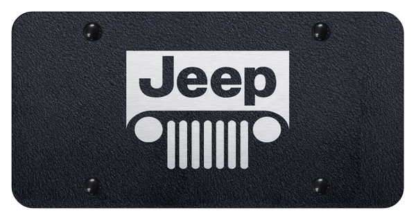 Jeep Jeep Grill License Plate - Laser Etched Rugged Black License Plate - PL.JEEG.ERB