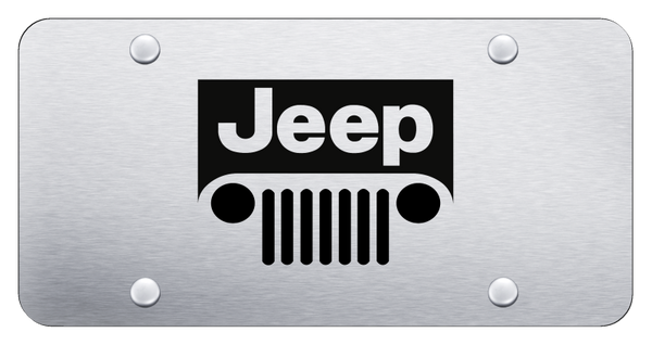 Jeep Jeep Grill License Plate - Laser Etched Brushed License Plate - PL.JEEG.ES