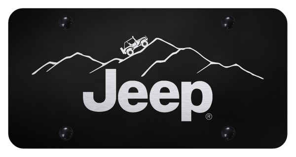 Jeep Jeep Mountain License Plate - Laser Etched Black License Plate - PL.JEEM.EB