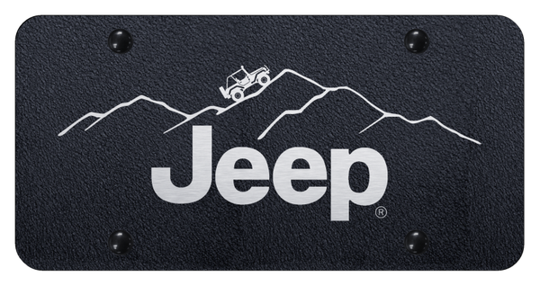 Jeep Jeep Mountain License Plate - Laser Etched Rugged Black License Plate - PL.JEEM.ERB