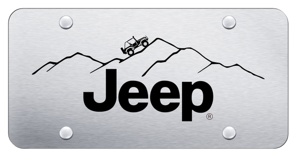 Jeep Jeep Mountain License Plate - Laser Etched Brushed License Plate - PL.JEEM.ES