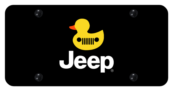 Jeep Jeep Duck License Plate - UV Print on Black License Plate - PL.JEEQ.UB