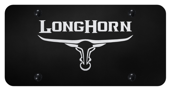 RAM Longhorn Skull License Plate - Laser Etched Black License Plate - PL.LNGH2.EB