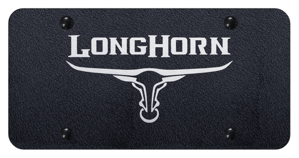 RAM Longhorn Skull License Plate - Laser Etched Rugged Black License Plate - PL.LNGH2.ERB