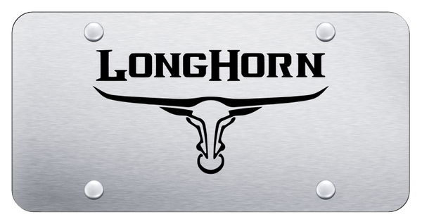 RAM Longhorn Skull License Plate - Laser Etched Brushed License Plate - PL.LNGH2.ES