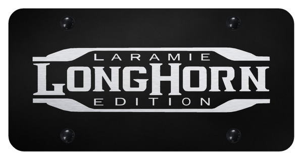 RAM Longhorn Laramie License Plate - Laser Etched Black License Plate - PL.LNGH3.EB