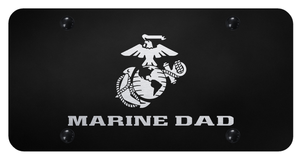 Marine Dad License Plate - Laser Etched Black License Plate - PL.MARD.EB