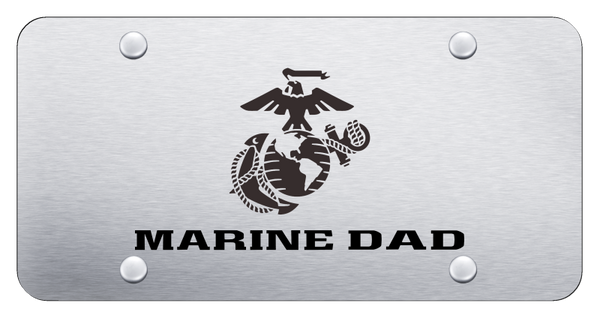 Marine Dad License Plate - Laser Etched Brushed License Plate - PL.MARD.ES