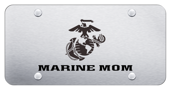 Marine Mom License Plate - Laser Etched Brushed License Plate - PL.MARM.ES