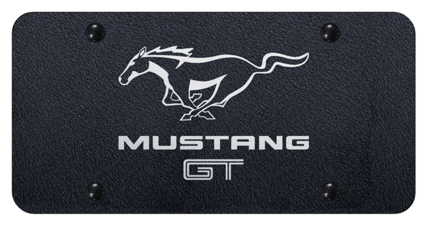 Mustang Mustang GT License Plate - Laser Etched Rugged Black License Plate - PL.MGT.ERB