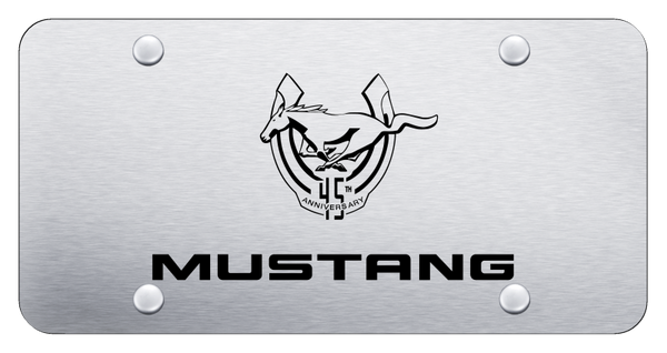 Mustang Mustang 45th Anniversary Plate - Laser Etched Brushed License Plate - PL.MUS45.ES