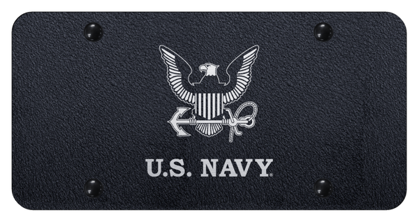 U.S. Navy Insignia License Plate - Laser Etched Rugged Black License Plate - PL.NAVY2.ERB