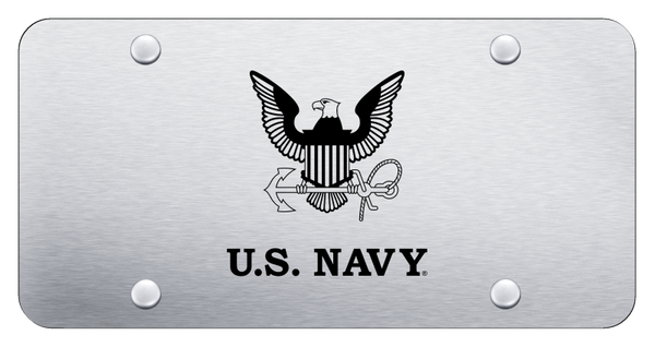 U.S. Navy Insignia License Plate - Laser Etched Brushed License Plate - PL.NAVY2.ES