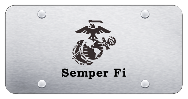 Semper Fi License Plate - Laser Etched Brushed License Plate - PL.SEFI.ES