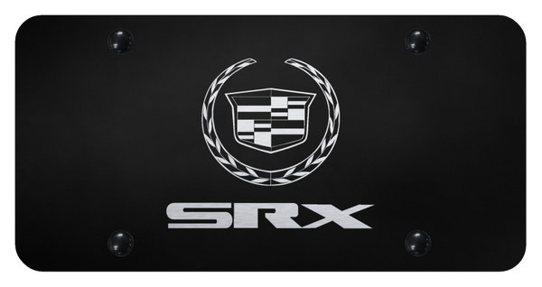 Cadillac SRX (Name and Logo) License Plate - Laser Etched Black License Plate - PL.SRXNL.EB