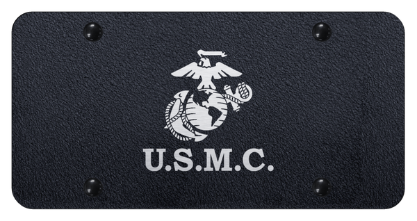 U.S.M.C. License Plate - Laser Etched Rugged Black License Plate - PL.USMC.ERB