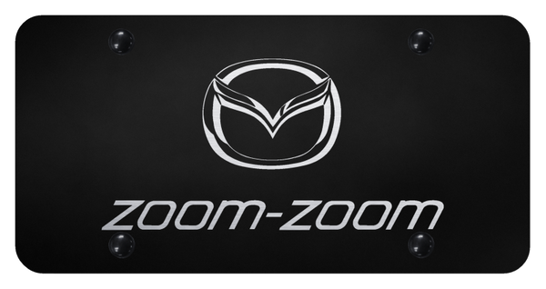 Mazda Zoom-Zoom (New) License Plate - Laser Etched Black License Plate - PL.ZOO.2.EB