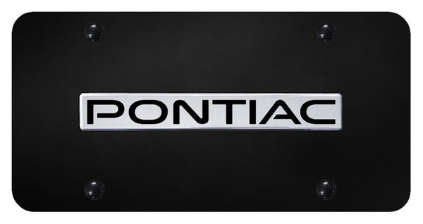 Pontiac Pontiac Chrome on Black 3D Bar License Plate - PON.N.CB