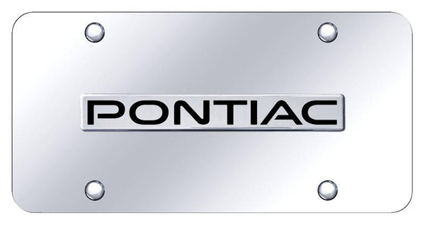 Pontiac Pontiac Chrome on Chrome 3D Bar License Plate - PON.N.CC