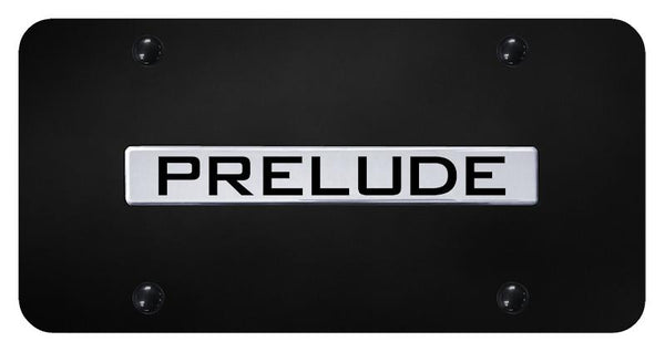 Honda Prelude Chrome on Black 3D Bar License Plate - PRE.N.CB