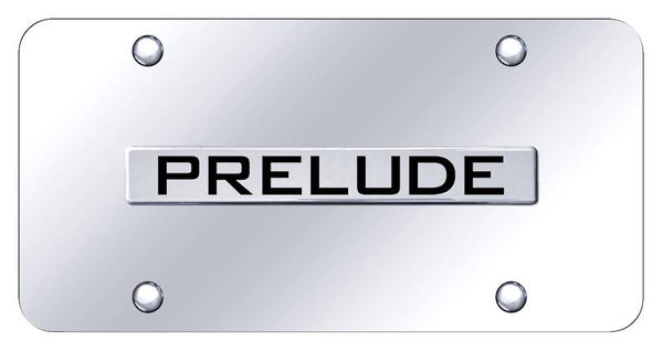 Honda Prelude Chrome on Chrome 3D Bar License Plate - PRE.N.CC