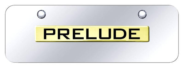 Honda Prelude Gold on Chrome 3D Bar Mini License Plate - PRE.N.GCM