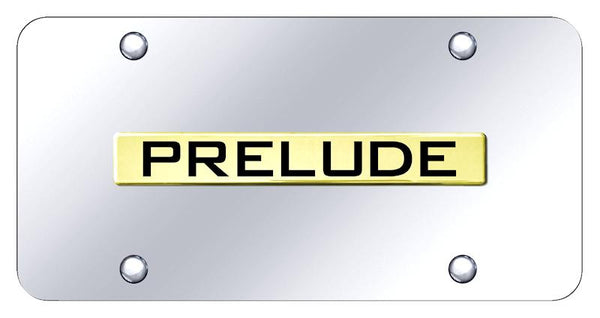 Honda Prelude Gold on Chrome 3D Bar License Plate - PRE.N.GC