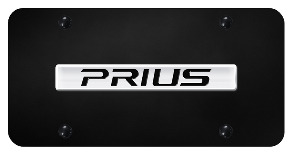 Toyota Prius Name License Plate - Chrome on Black License Plate - PRI.N.CB