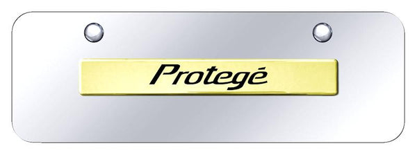 Mazda Protege Gold on Chrome 3D Bar Mini License Plate - PRO.N.GCM