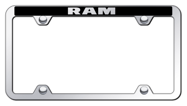 RAM Ram Wide Body ABS Truck Frame - Laser Etched Mirrored License Plate Frame - PTFW.RAM.EC