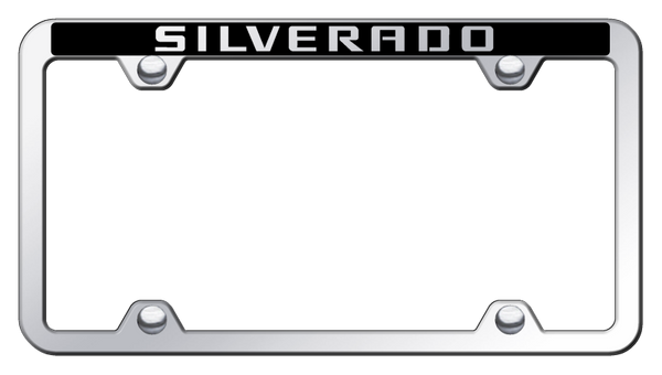 Chevrolet Silverado Wide Body ABS Truck Frame - Laser Etched Mirrored License Plate Frame - PTFW.SIL.EC