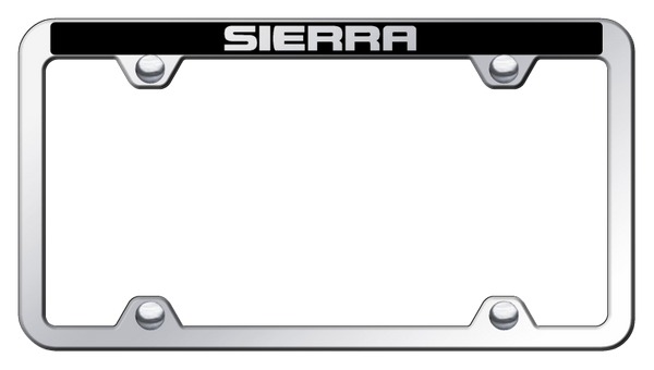 GMC Sierra Wide Body ABS Truck Frame - Laser Etched Mirrored License Plate Frame - PTFW.SRR.EC