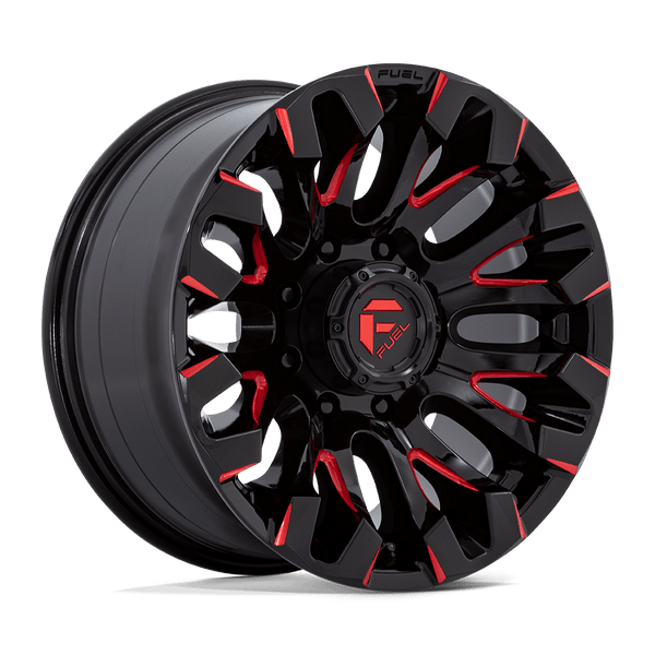 Fuel 1PC D829 QUAKE GLOSS BLACK MILLED RED TINT Wheels for 2013-2023 FORD F-250 F-350 SUPER DUTY [] - 18X9 1 mm - 18"  - (2023 2022 2021 2020 2019 2018 2017 2016 2015 2014 2013)