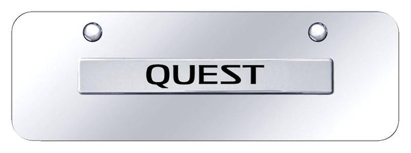 Nissan Quest Chrome on Chrome 3D Bar Mini License Plate - QUE.N.CCM