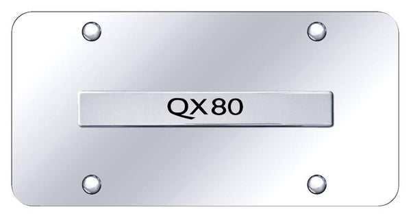 Infiniti QX80 Chrome on Chrome 3D Bar License Plate - QX80.N.CC