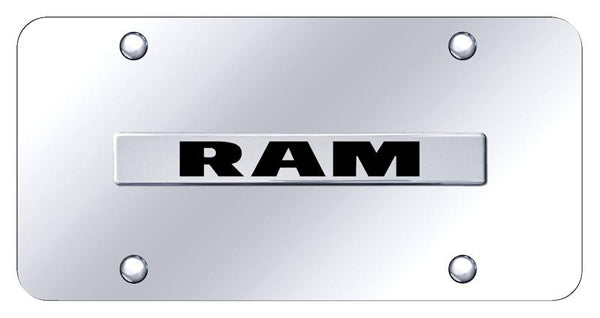 Dodge Ram Chrome on Chrome 3D Bar License Plate - RAM.N.CC