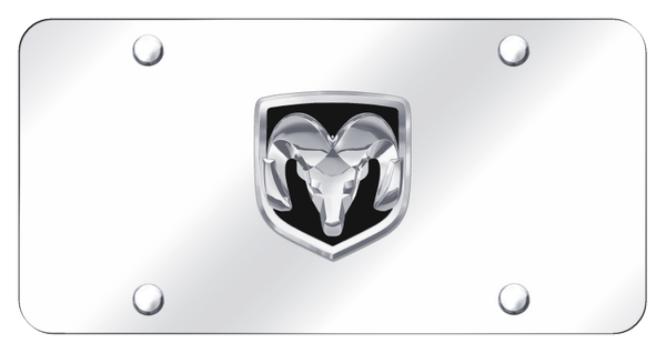 RAM Ram OEM License Plate - Chrome on Mirrored License Plate - RAM.OEM.CC