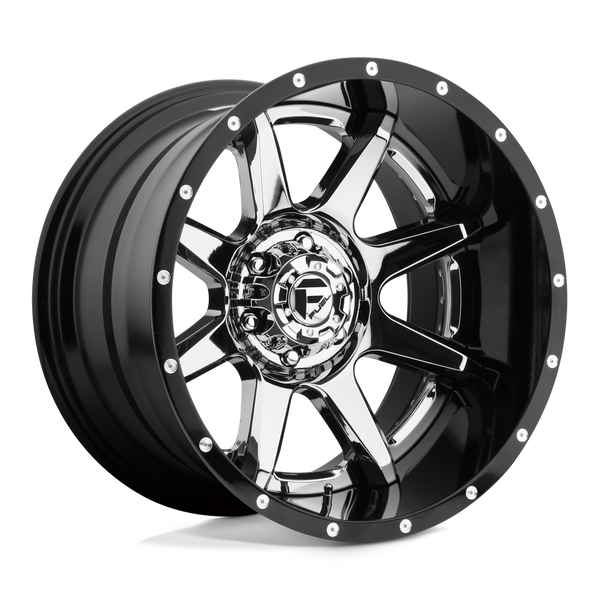 Fuel 2PC D247 RAMPAGE CHROME PLATED GLOSS BLACK LIP Wheels for 2020-2022 JEEP GLADIATOR [LIFTED ONLY] - 20X10 -19 MM - 20"  - (2022 2021 2020)