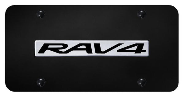 Toyota Rav4 Chrome on Black 3D Bar License Plate - RAV.N.CB