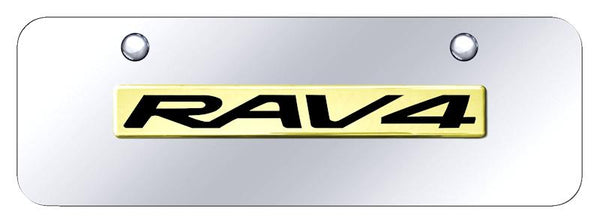 Toyota RAV4 Gold on Chrome 3D Bar Mini License Plate - RAV.N.GCM