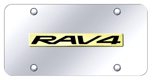 Toyota RAV4 Gold on Chrome 3D Bar License Plate - RAV.N.GC