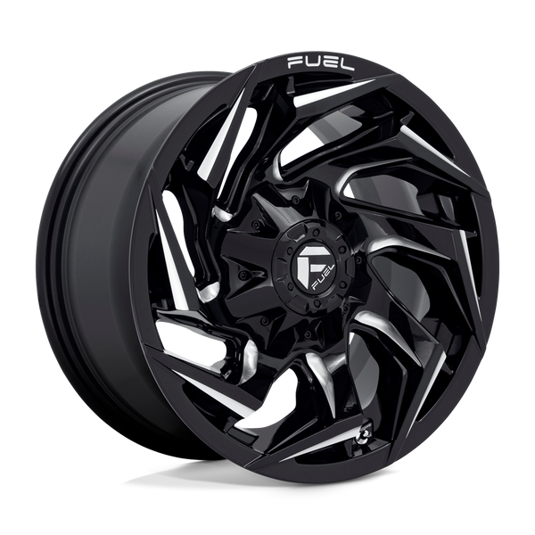 Fuel 1PC D753 REACTION GLOSS BLACK MILLED Wheels for 2013-2023 FORD F-250 F-350 SUPER DUTY [] - 20X10 -18 mm - 20"  - (2023 2022 2021 2020 2019 2018 2017 2016 2015 2014 2013)